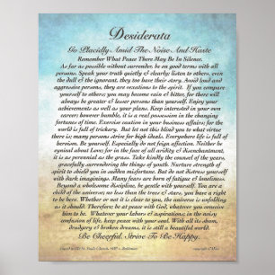 8x10 Desiderata Poem en andere formaten! Poster