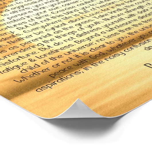 8x10 Desiderata Poem en andere formaten! Poster (Hoek)