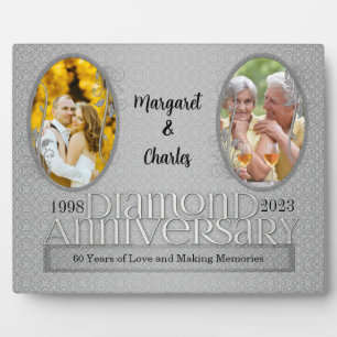 8x10 Diamond 60th Wedding Jubileum Foto Fotoplaat