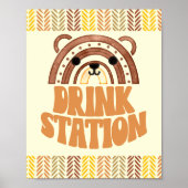 8x10 Drink Station Boho Woodland Beer Verjaardag Poster (Voorkant)