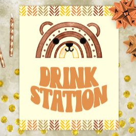 8x10 Drink Station Boho Woodland Beer Verjaardag Poster