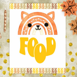 8x10 Eetstation Boho Woodland Vos Verjaardag Poster
