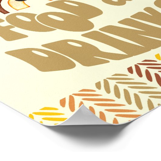 8x10 Eten & Drinken Boho Woodland Beer Verjaardag Poster (Hoek)