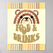 8x10 Eten & Drinken Boho Woodland Beer Verjaardag Poster (Voorkant)