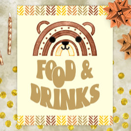 8x10 Eten & Drinken Boho Woodland Beer Verjaardag Poster
