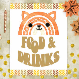 8x10 Eten & Drinken Boho Woodland Fox Verjaardag Poster