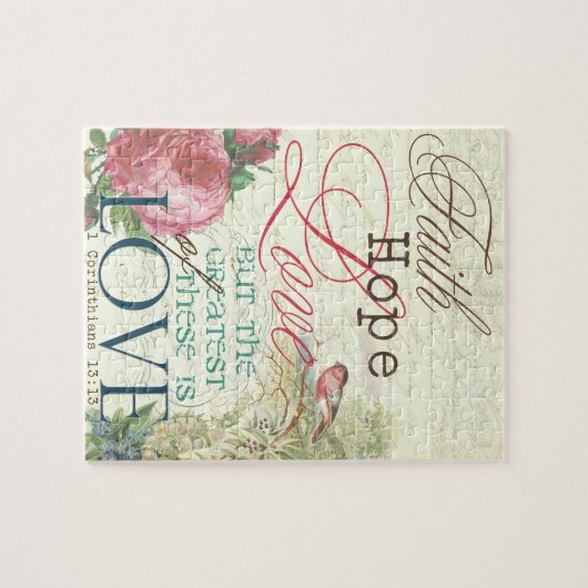 8x10 Faith Hope Puzzle met Gift Box Legpuzzel (Horizontaal)