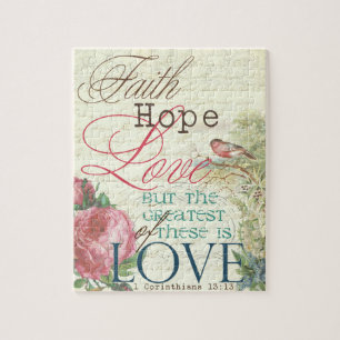 8x10 Faith Hope Puzzle met Gift Box Legpuzzel
