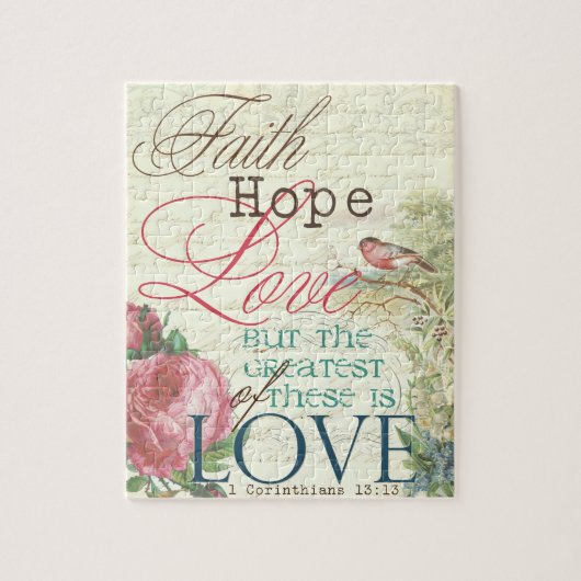 8x10 Faith Hope Puzzle met Gift Box Legpuzzel (Verticaal)