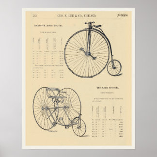 8x10 fietscataloguspagina voor fietsen poster