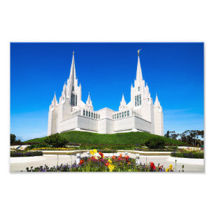 8x10 Foto van de San Diego LDS-tempel Afdruk