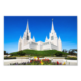 8x10 Foto van de San Diego LDS-tempel Afdruk