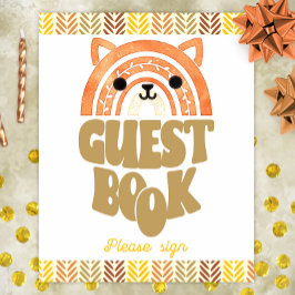 8x10 Gastenboek Boho Woodland Fox Verjaardag Poster