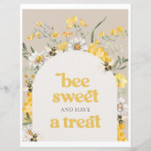 8x10 gedrukt Wildflower Bee Treat Sign (Voorkant)