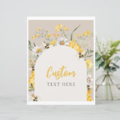 8x10 Gele Bloemen Bijen Custom Sign (Staand voorkant)