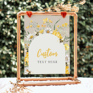 8x10 Gele Bloemen Bijen Custom Sign