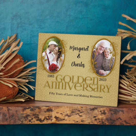 8x10 Gouden Huwelijksjubileum Foto Fotoplaat (Zijkant)