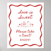 8x10" Handgeschreven Wavy Border Bridal Favors Sig Poster (Voorkant)