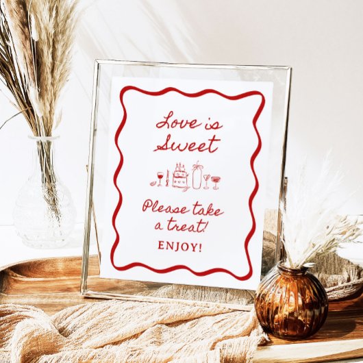 8x10" Handgeschreven Wavy Border Bridal Favors Sig Poster