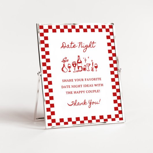 8x10" Handgeschreven Wavy Border Date Night Ideeën Poster