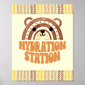 8x10 Hydratatiestation Boho Woodland Beer Verjaard Poster (Voorkant)