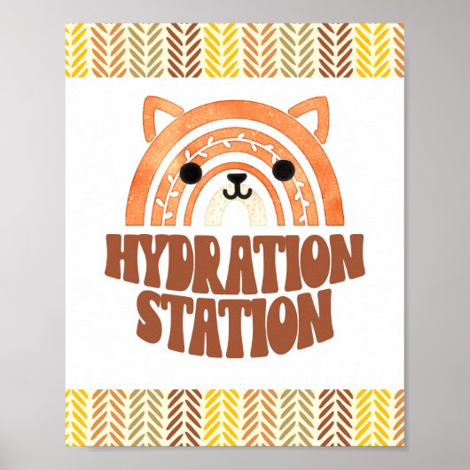 8x10 Hydration Station Boho Woodland Fox Verjaarda Poster (Voorkant)
