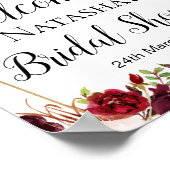 8x10-inch Aangepaste Bourgogne Boho Floral Sign Poster (Hoek)