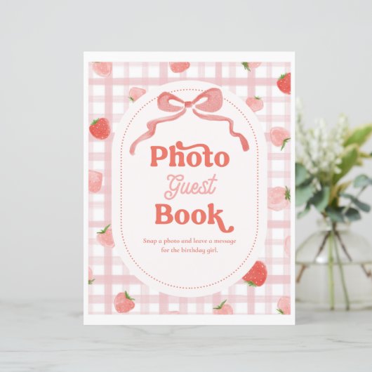 8x10 Inch Berry Foto Gastboek Teken (Staand voorkant)