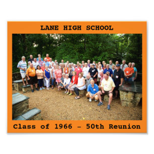 8x10-inch LHS Reunion foto met tekst Afdruk