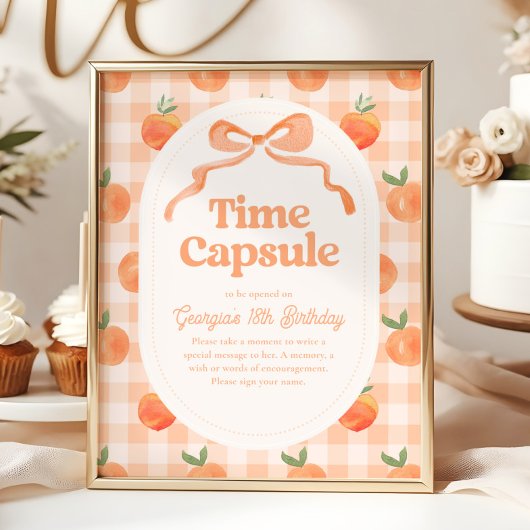 8x10 Inch Peach Time Capsule Sign