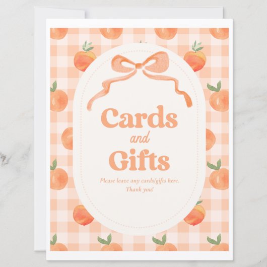 8x10 Inch Perzik Kaarten & Geschenken Teken (Voorkant)