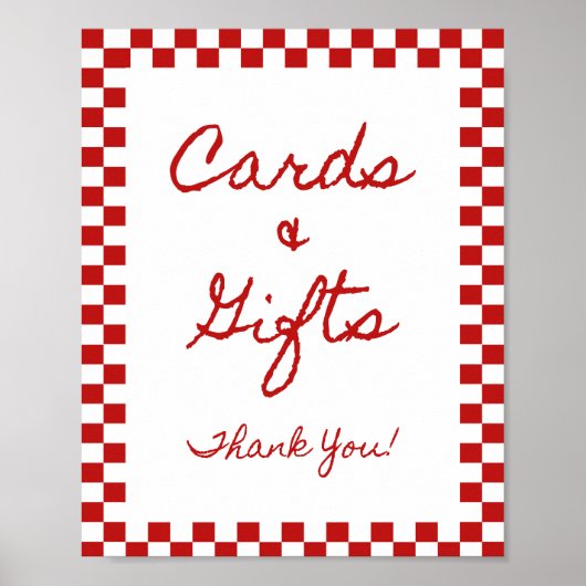 8x10" Kaarten en geschenken teken handgeschreven l Poster (Voorkant)