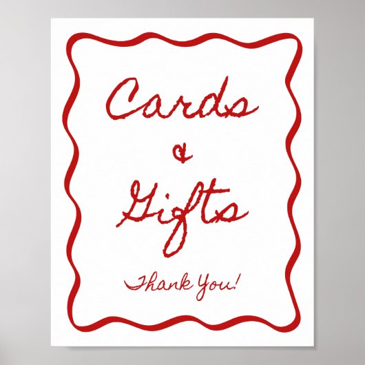 8x10" Kaarten en geschenken teken handgeschreven l Poster (Voorkant)