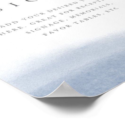 8x10 Kust Waterverf Custom Wedding Sign Poster (Hoek)