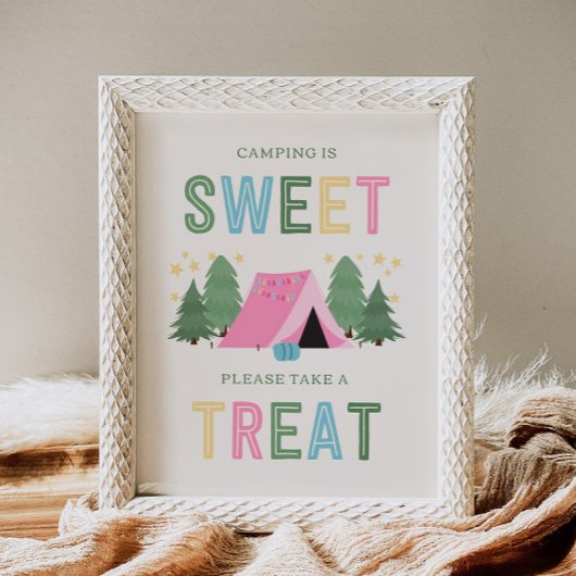 8x10 Meisje Camping Treat Favor Sign