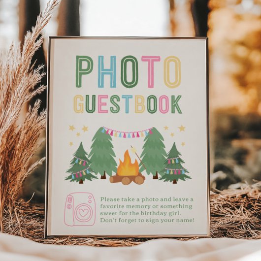 8x10 Meisjes Camping Foto Gastenboek Teken