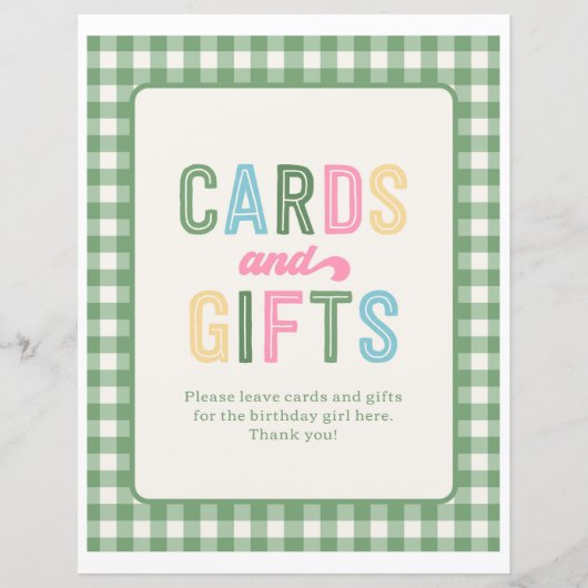 8x10 Meisjes Camping Kaarten en Geschenken Teken (Voorkant)