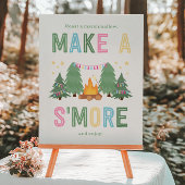 8x10 Meisjes Kamperen Maak een S'more Sign