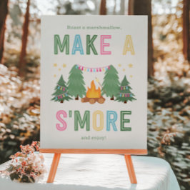 8x10 Meisjes Kamperen Maak een S'more Sign