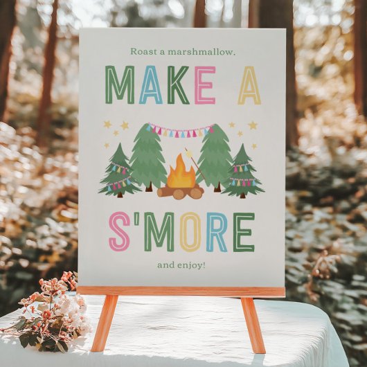 8x10 Meisjes Kamperen Maak een S'more Sign