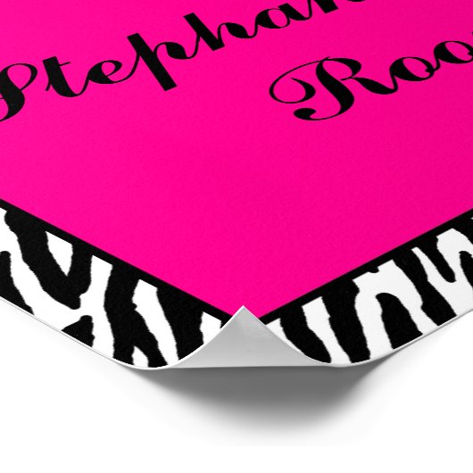 8x10-naam Wall Art Hot Pink Zebra Animal Print (Hoek)