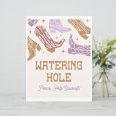 8x10 Paarse Cowgirl Watering Hole Sign (Staand voorkant)