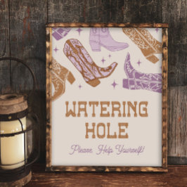 8x10 Paarse Cowgirl Watering Hole Sign