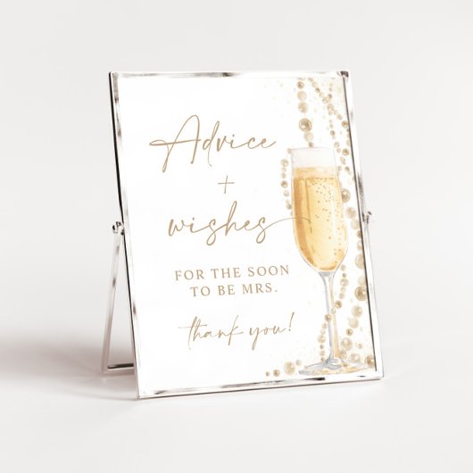 8x10" Parels en Prosecco advies en wensen ondertek Poster