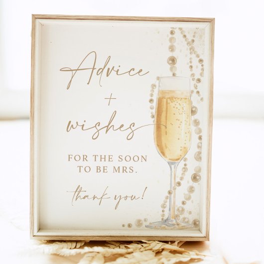 8x10" Parels en Prosecco advies en wensen ondertek Poster