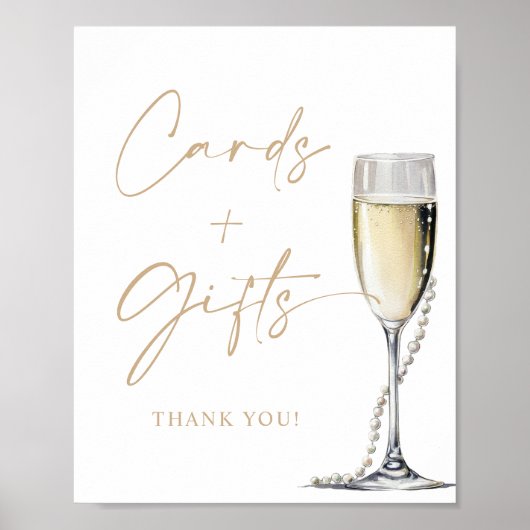 8x10" Parels en Prosecco Kaarten en Cadeaus Bord Poster (Voorkant)