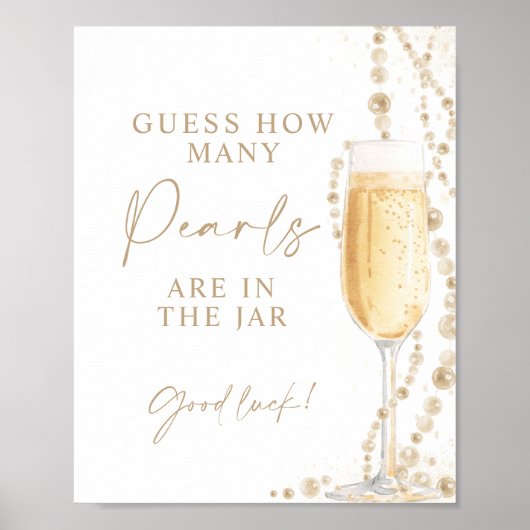 8x10" Parels en Prosecco raden hoeveel spel Poster (Voorkant)