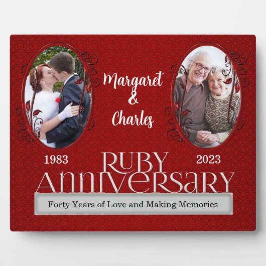 8x10 Ruby 40e huwelijksverjaardag foto Fotoplaat (Voorkant)
