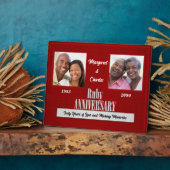 8x10 Ruby 40th Wedding Jubileum Square Photos Fotoplaat (Zijkant)