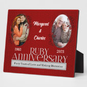 8x10 Ruby 40th Wedding Jubileum Twee Foto Fotoplaat (Zijkant)